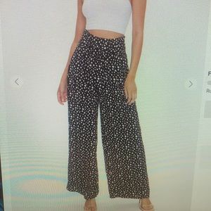 Spotted tie-Front Palazzo Pants